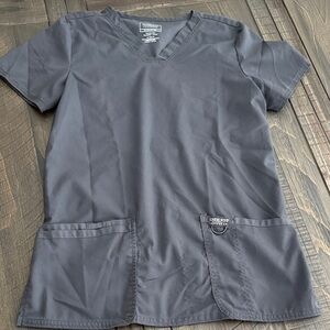 Cherokee workwear  Grey Scrub top Size S